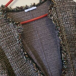 Zara Tweed Jacket with Fringe